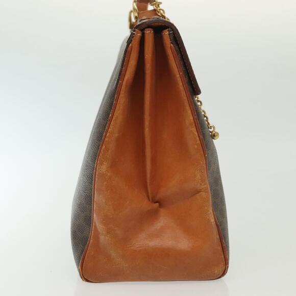 CELINE Macadam Canvas Hand Bag Pvc Leather Brown Gold - Picture 5 of 13